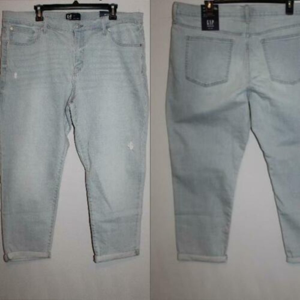 NWT GAP Girlfriend Jeans Light Distressed HW9492 - Picture 7 of 8